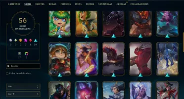 Prata 4 com 140 Champs e 56 Skins ( MID / ADC / JG )