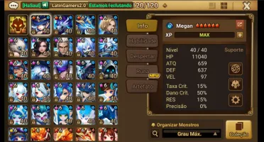 Conta Summoners War Ragdoll, Nina Light Collab e Gojo dark C
