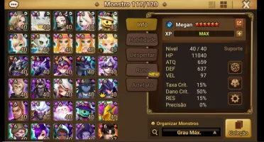 Conta Summoners War Ragdoll, Nina Light Collab e Gojo dark C
