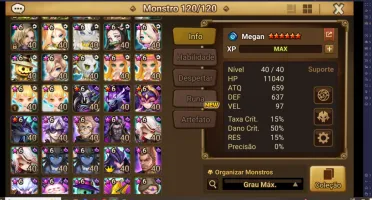 Conta Summoners War Ragdoll, Nina Light Collab e Gojo dark C