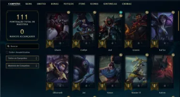 Platina 3 com 55 Champs e 18 Skins + 1 Fragmento