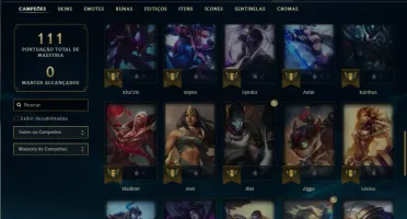 Platina 3 com 55 Champs e 18 Skins + 1 Fragmento