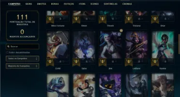 Platina 3 com 55 Champs e 18 Skins + 1 Fragmento