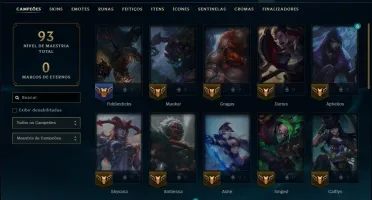 Unranked com 35 Champs e 2 Skins
