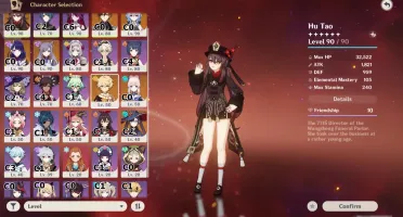Genshin Impact AR55 com Hu tao, Ganyu, Zhongli, Raiden