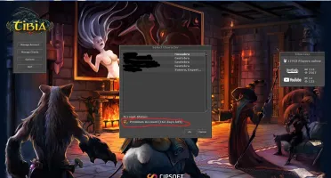 Conta Tibia 154 dias premium sobrando.