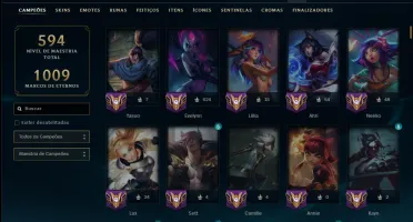 Prata 2 com TODOS os Champs e 253 Skins +3 Transcendentes
