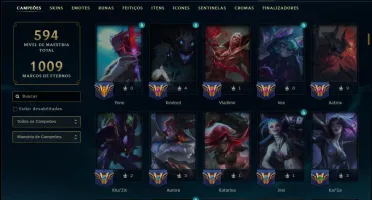 Prata 2 com TODOS os Champs e 253 Skins +3 Transcendentes