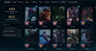 Prata 3 com TODOS os Champs e 241 Skins ( JG / TOP )