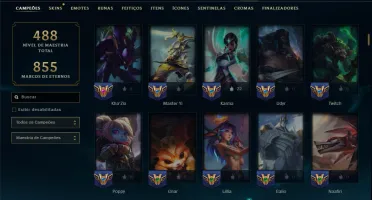 Prata 3 com TODOS os Champs e 241 Skins ( JG / TOP )