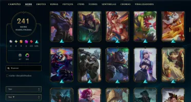 Prata 3 com TODOS os Champs e 241 Skins ( JG / TOP )
