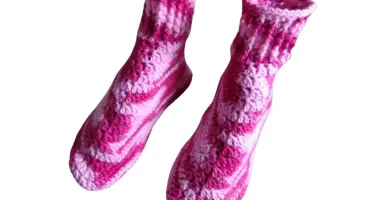 Pantufa de Lã Rosa Mescla 36