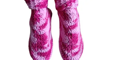 Pantufa de Lã Rosa Mescla 36