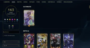 Conta Esmeralda 3 lvl 284 todos os champions 163 skins