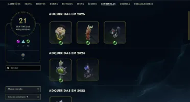 Conta Esmeralda 3 lvl 284 todos os champions 163 skins