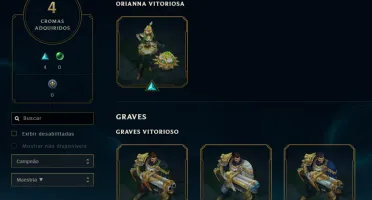 Conta lol unranked 133 champions, 61 skins, 111 ícones.