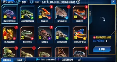 Conta Jurassic world nível 44
