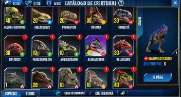 Conta Jurassic world nível 44