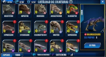 Conta Jurassic world nível 44