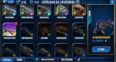 Conta Jurassic world nível 44
