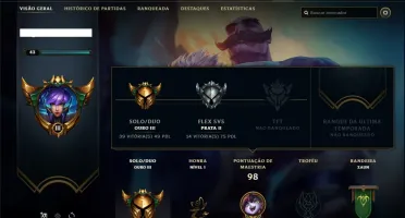 Conta ouro 3 com 7 skins e 34 champs