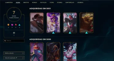 Conta ouro 3 com 7 skins e 34 champs