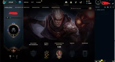 Conta LOL unranked lvl 67, 41 campeões, 21 skins