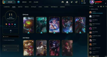 Conta Smurf Legue of legends lvl 42 Vários ícones 31 Champs