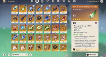 Conta Genshin AR49+VENTI+AYAKA+BAAL+DILUC+SARAC6