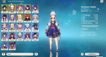 Conta Genshin AR49+VENTI+AYAKA+BAAL+DILUC+SARAC6