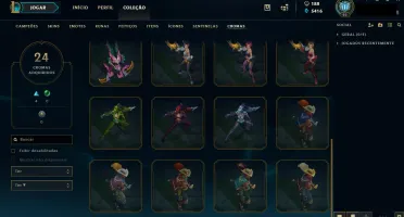 Conta LOL todos os champs, 123 skins