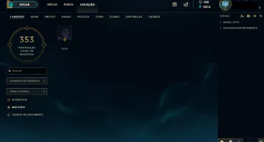 Conta LOL todos os champs, 123 skins