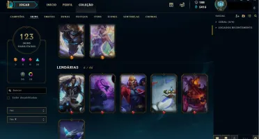 Conta LOL todos os champs, 123 skins