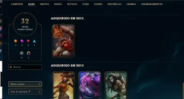 Conta League of legends 103 Champ 32 Skin platina 3