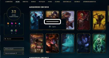 Conta League of legends 103 Champ 32 Skin platina 3