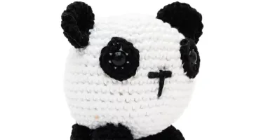 Urso Panda bola em amigurumi