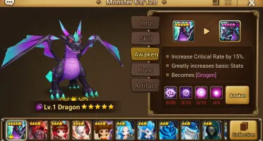 Reroll Summoners War lvl10 com Dragon Dark - Grogen
