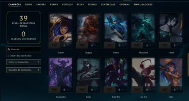 Unranked com 50 Champs e 39 Skins
