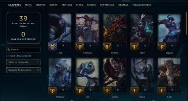 Unranked com 50 Champs e 39 Skins