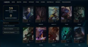 Unranked com 50 Champs e 39 Skins