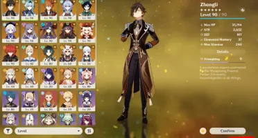 Genshin Impact Conta AR 56 14+ C6 5* personagens