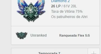 Conta diamante 2 75% winrate