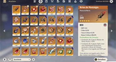 CHILDE C1, RAIDEN BAAL, KLEE, VENTI, HARPA CELESTIAL E +