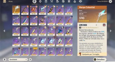 CHILDE C1, RAIDEN BAAL, KLEE, VENTI, HARPA CELESTIAL E +