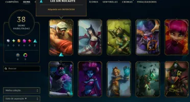 Conta Lol Ouro, 38 Skins, 8K Ea, Upada na Mão, 100% Segura