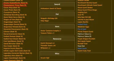 Conta AQW com 3 classes de calendário e muitos HARD FARM