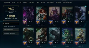 Prata 3 com TODOS os Champs e 349 Skins ( MID / ADC / JG )