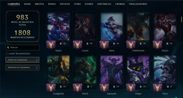 Prata 3 com TODOS os Champs e 349 Skins ( MID / ADC / JG )