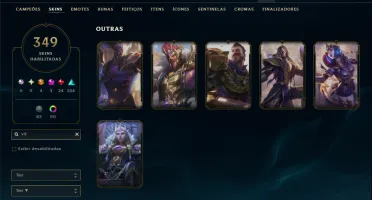 Prata 3 com TODOS os Champs e 349 Skins ( MID / ADC / JG )