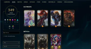 Prata 3 com TODOS os Champs e 349 Skins ( MID / ADC / JG )